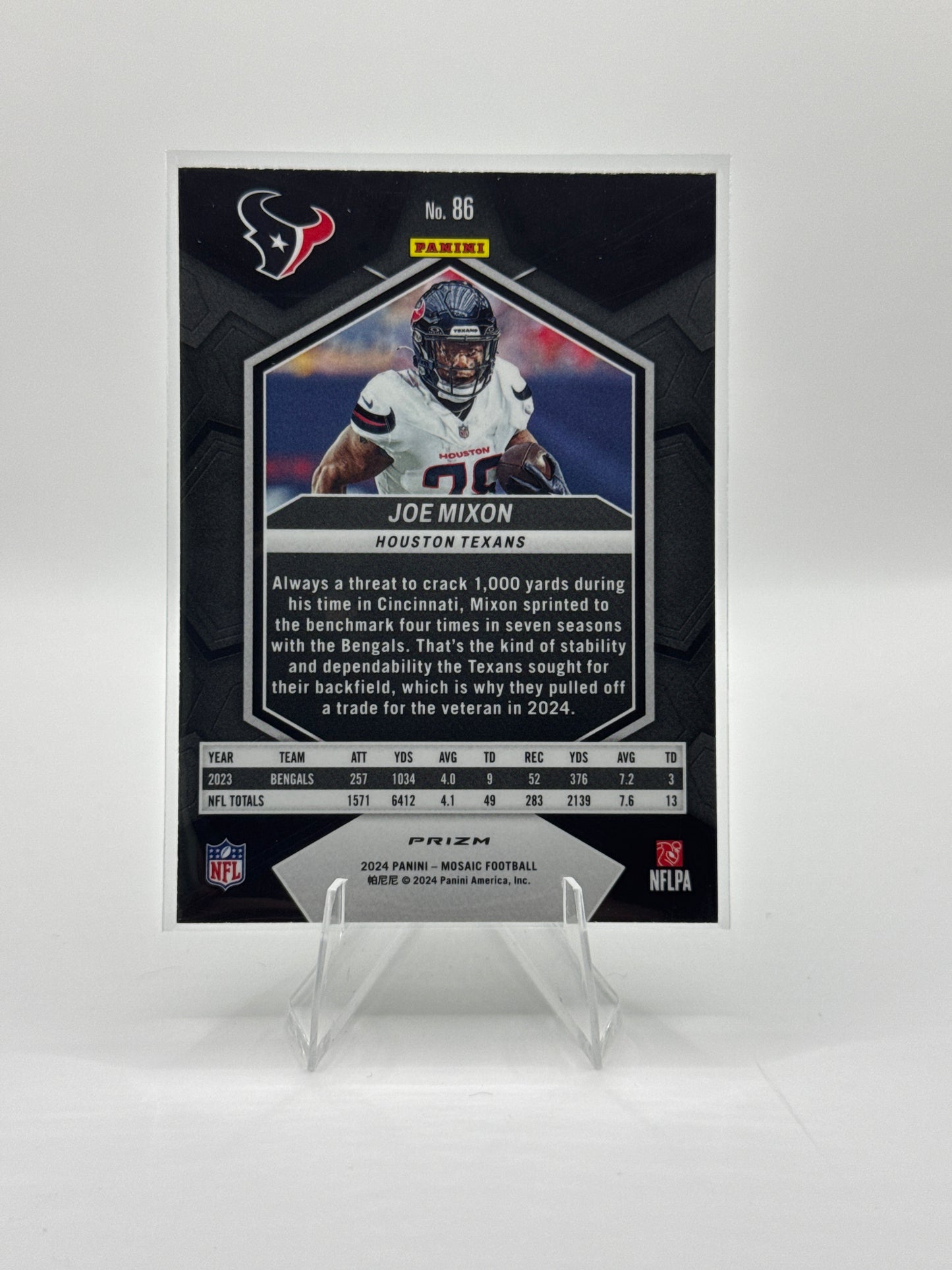 Joe Mixon #86 Green Mosaic 2024 Panini - Mosaic Football