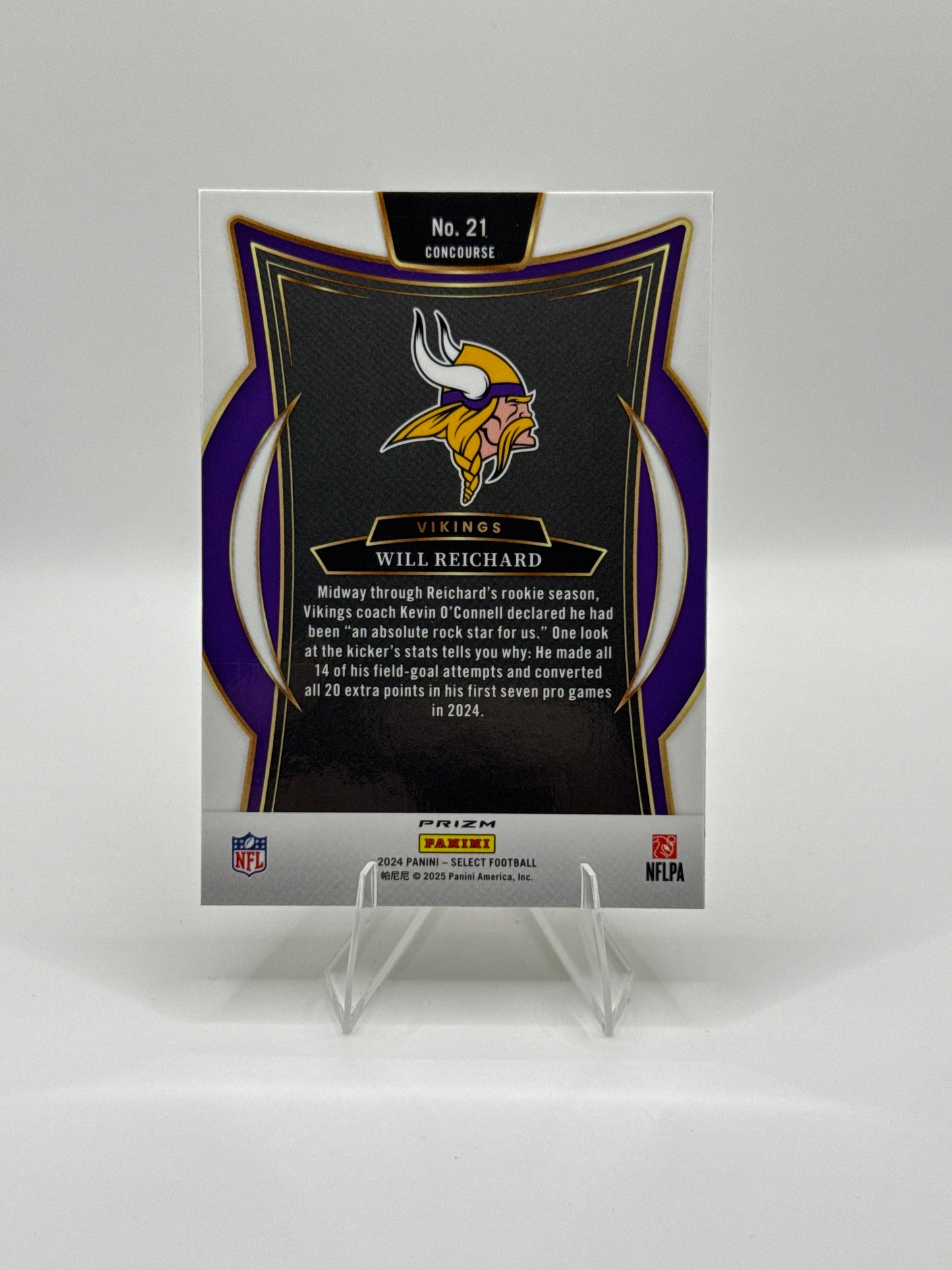 Will Reichard (Rookie) #21 Green Yellow Prizm Shock Concourse Level 2024 Panini - Select Football