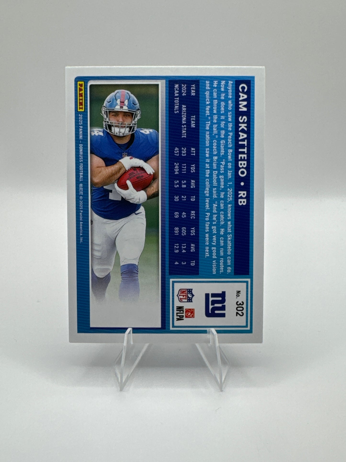 Cam Skattebo (Rookie) #302 Purple Press Proof 2025 Panini - Donruss Football