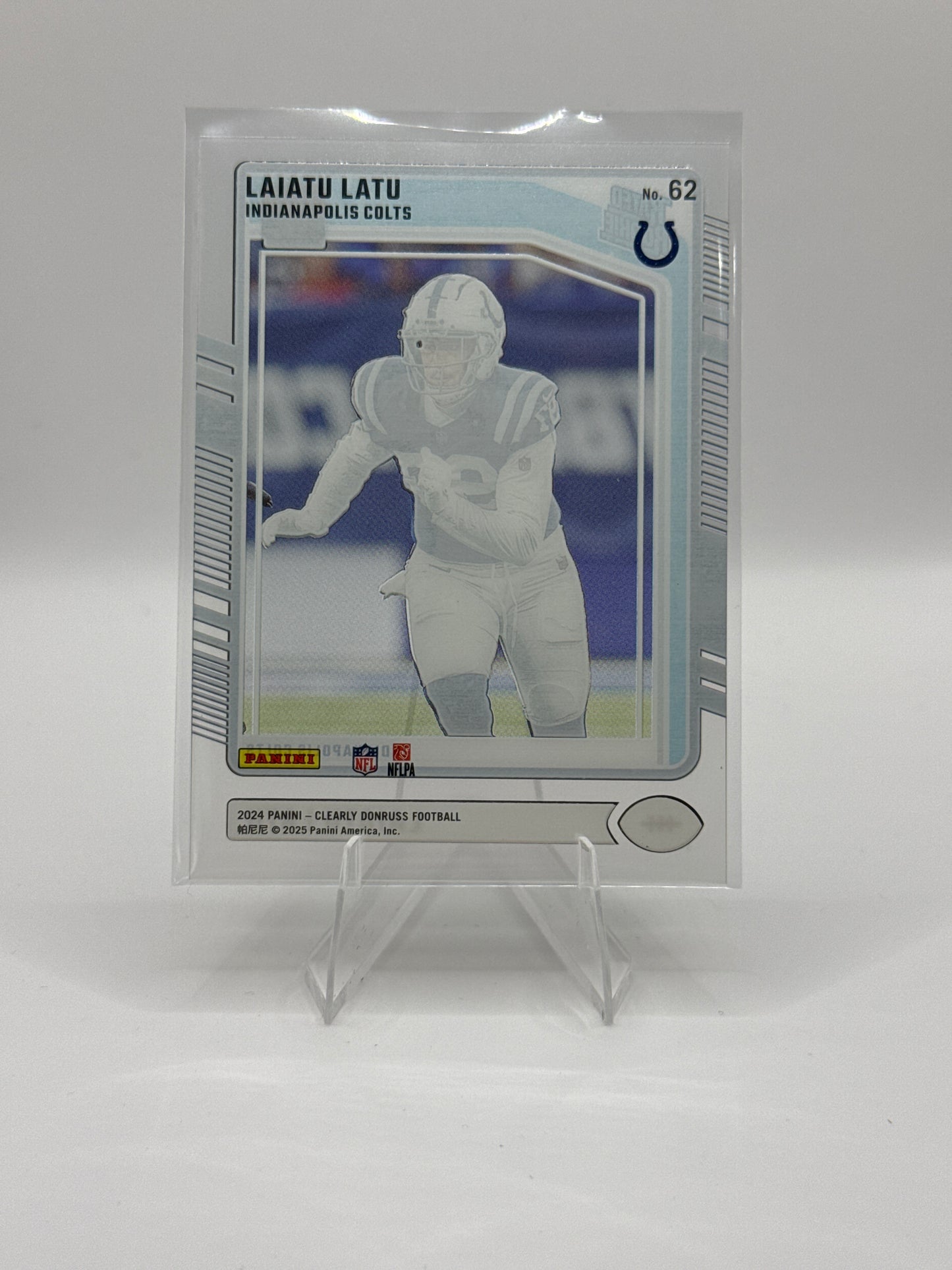 Laiatu Latu Rated Rookie #62 2024 Panini - Clearly Donruss Football