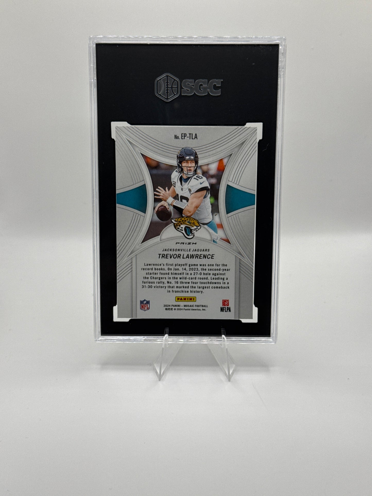 Trevor Lawrence #EP-TLA Mosaic Prizm SGC MT 9.5