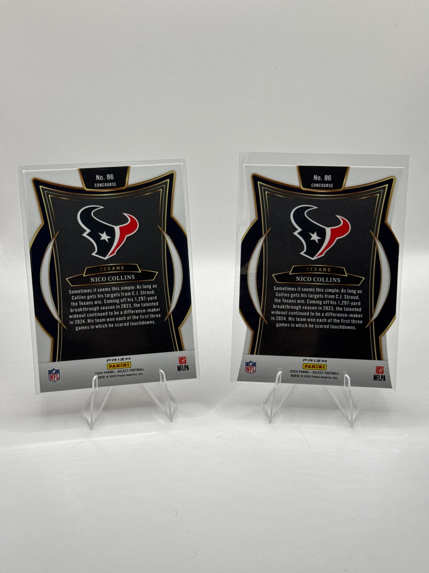 Nico Collins #86 Concourse Level Silver Prizm Die-Cut and Red Black Prizm Shock