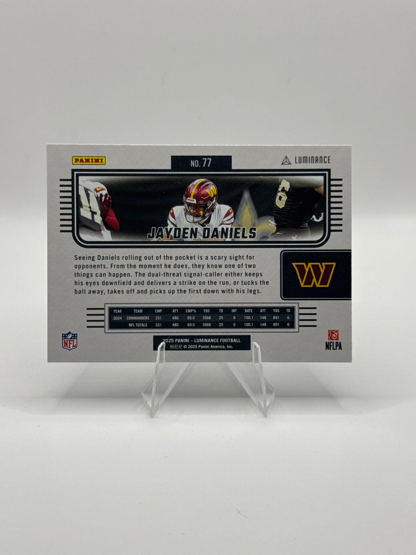 Jayden Daniels #77 2025 Panini - Luminance Football