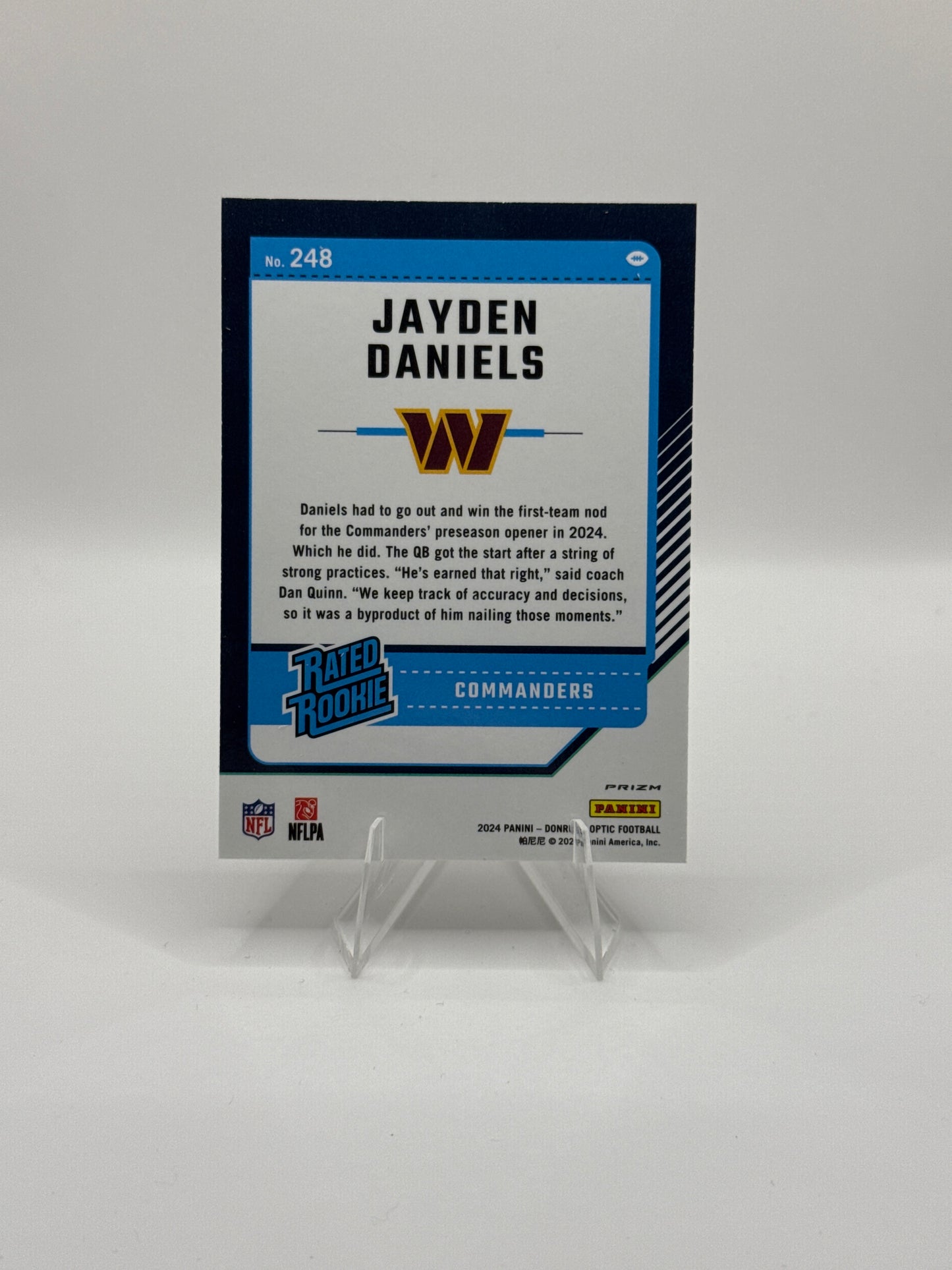 Jayden Daniels Rated Rookie #248 Holo