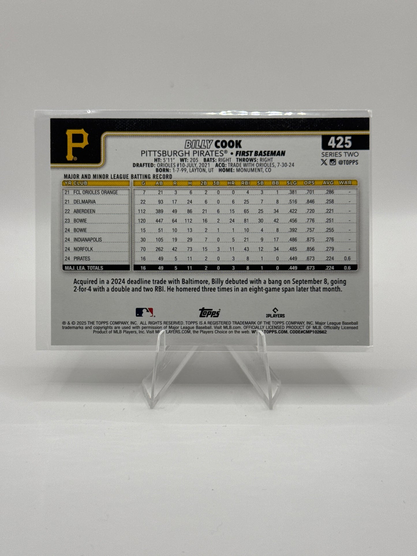 Billy Cook (Rookie) #425