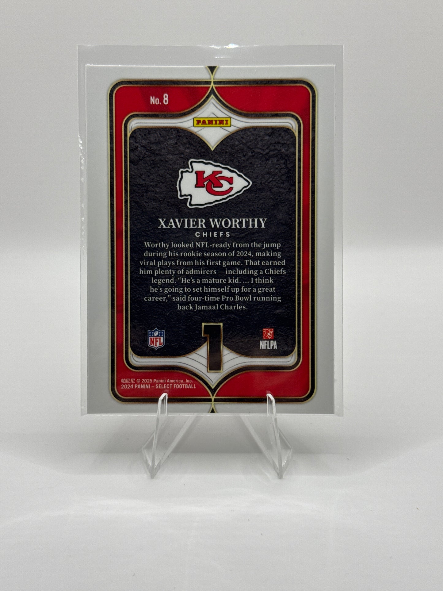 Xavier Worthy (Rookie) #8 Numbers 2024 Panini - Select Football