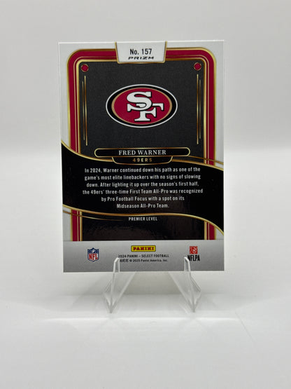 Fred Warner #157 Red Yellow Prizm Shock Premier Level 2024 Panini - Select Football