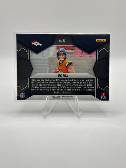 Bo Nix #271 NFL Debut 2024 Panini - Mosaic Football