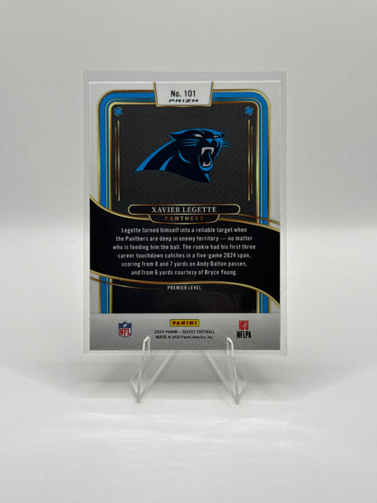 Xavier Legette (Rookie) #101 Red Blue Prizm Shock Premier Level 2024 Panini - Select Football