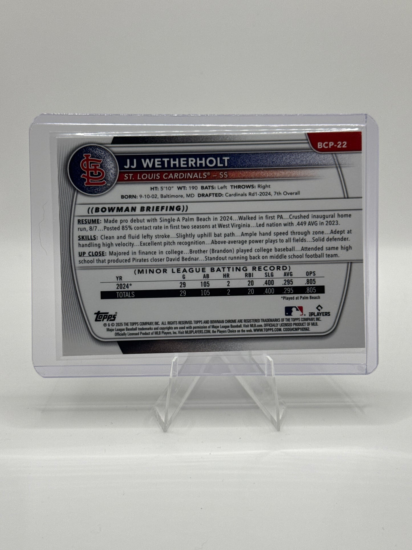 JJ Wetherholt #BCP-22 Mojo