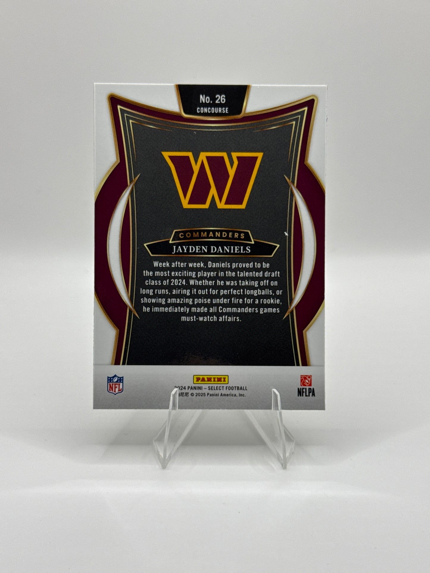 Jayden Daniels (Rookie) #26 Concourse Level 2024 Panini - Select Football