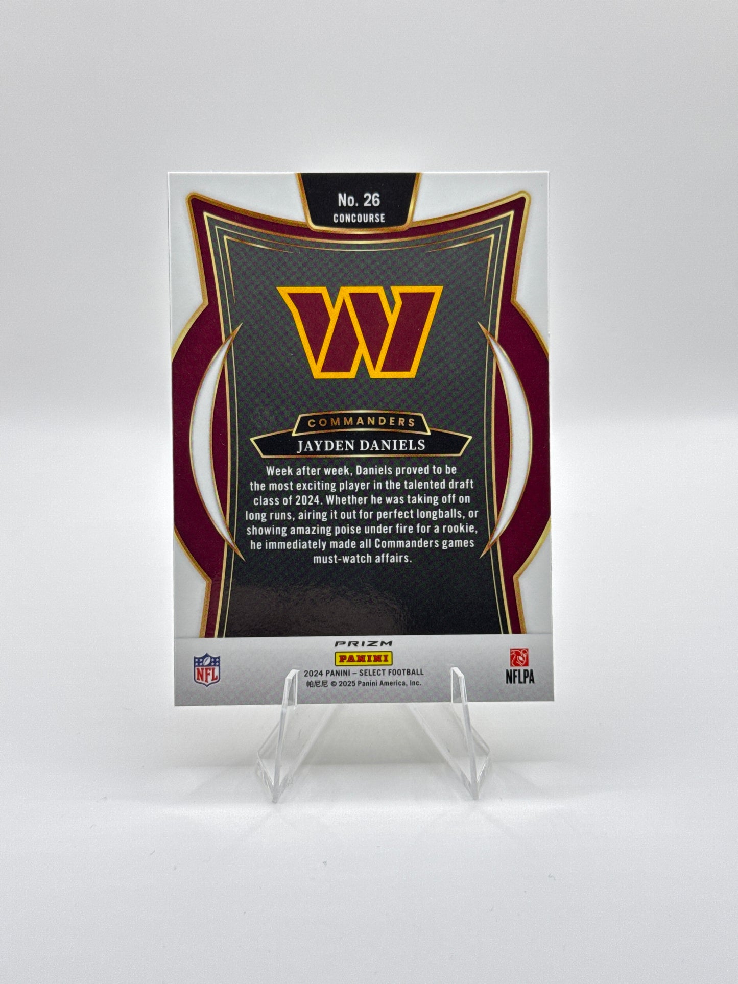 Jayden Daniels (Rookie) #26 Black Gold Prizm Shock - Color Match