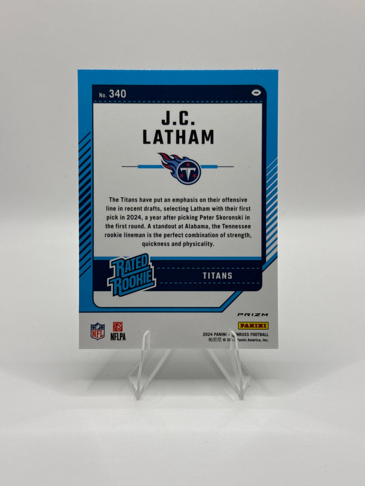 J.C. Latham Rated Rookie #340 Red Green Optic Holo