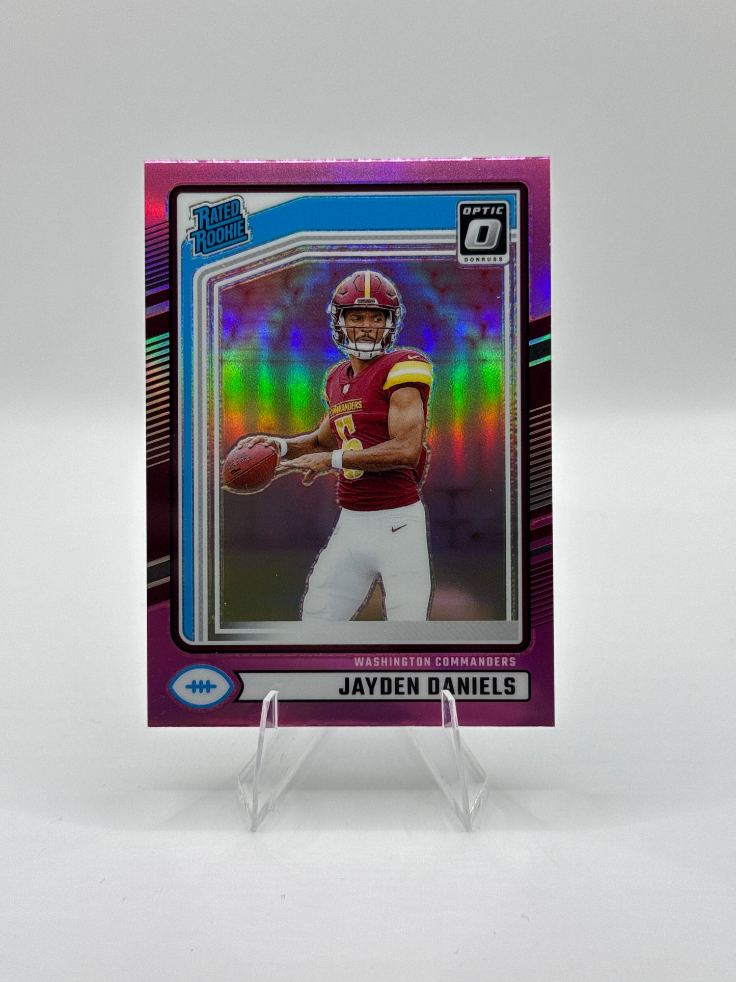 Jayden Daniels Rated Rookie #389 Pink Optic Holo 2024 Panini - Donruss Football