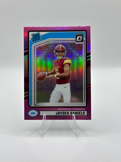 Jayden Daniels Rated Rookie #389 Pink Optic Holo 2024 Panini - Donruss Football