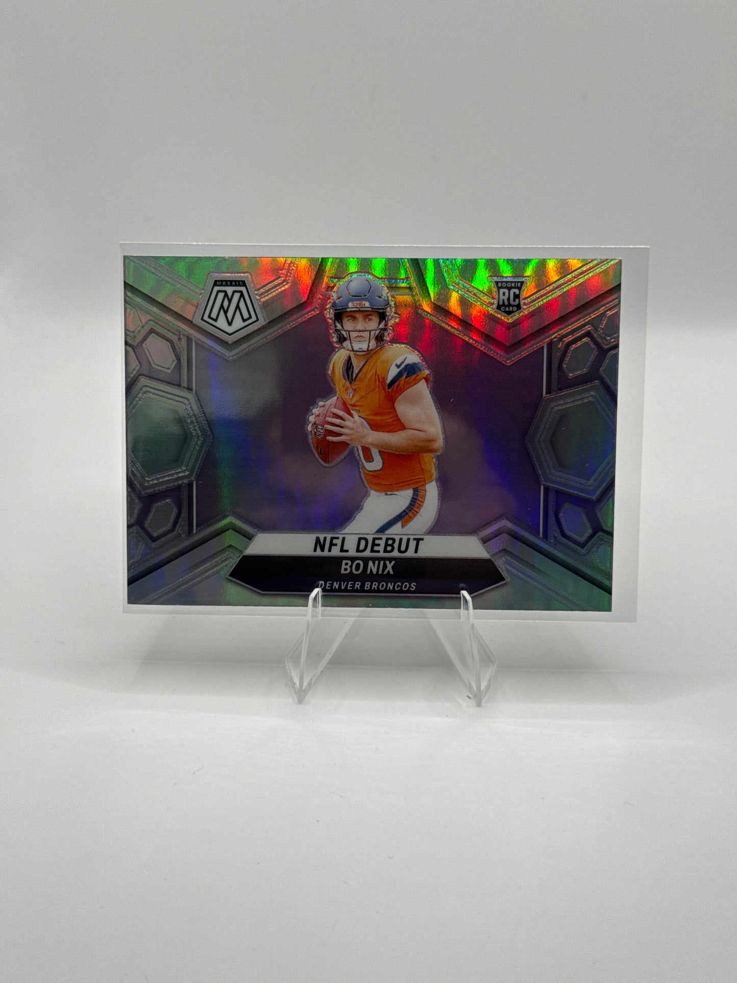 Bo Nix #271 Silver NFL Debut 2024 Panini - Mosaic Football
