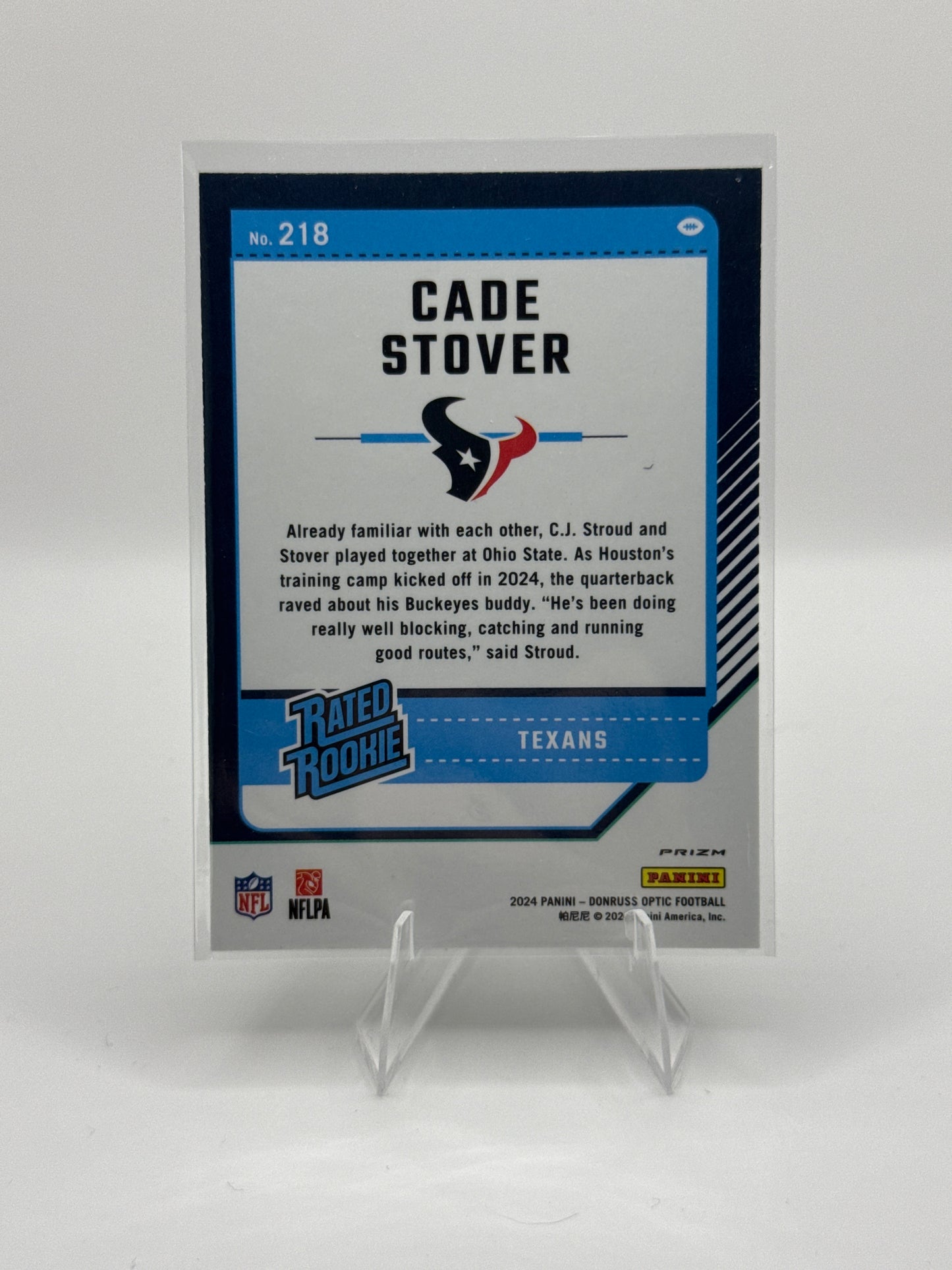 Cade Stover Rated Rookie #218 Purple Shock