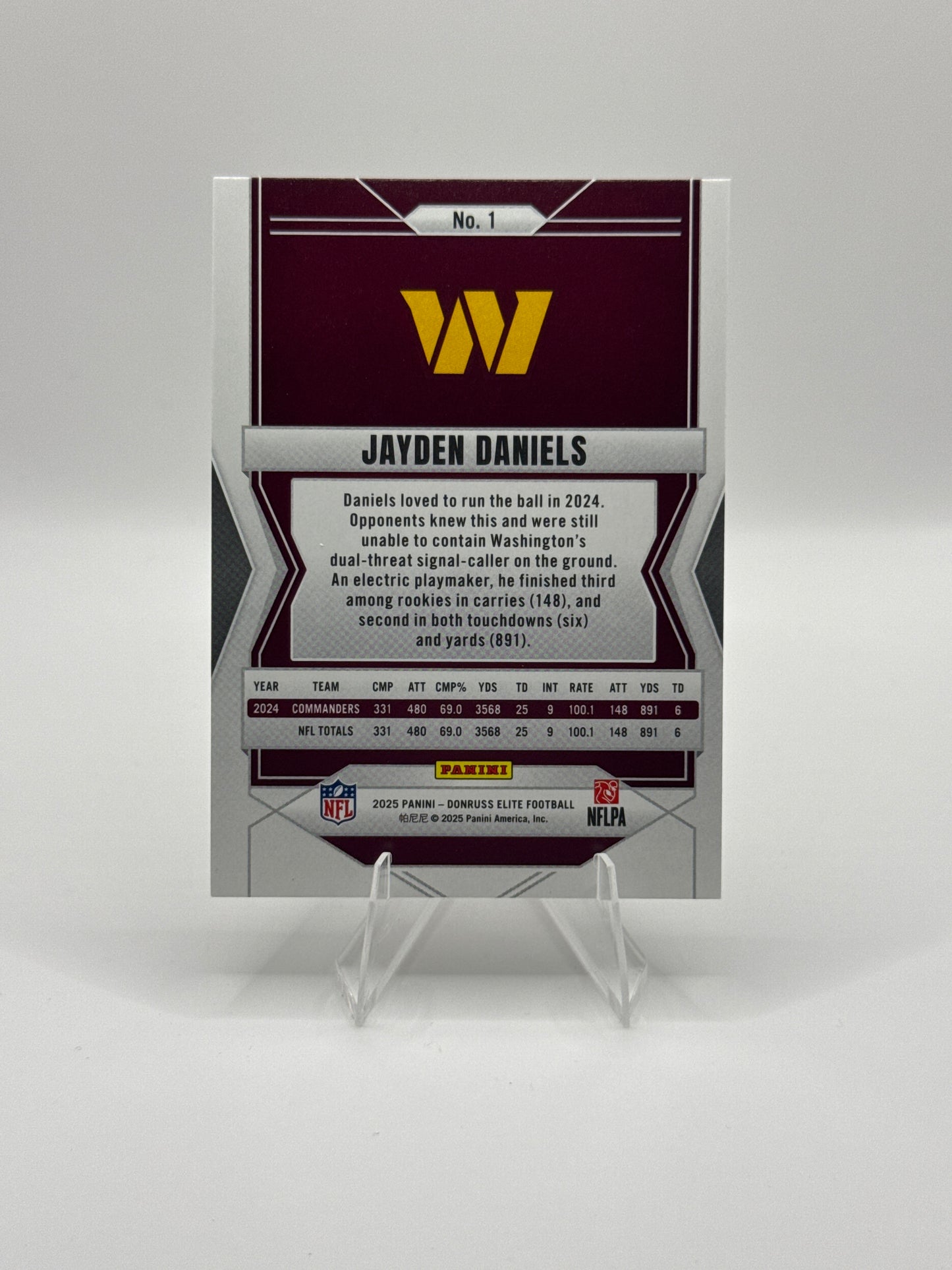 Jayden Daniels #1 2025 Panini - Donruss Elite Football