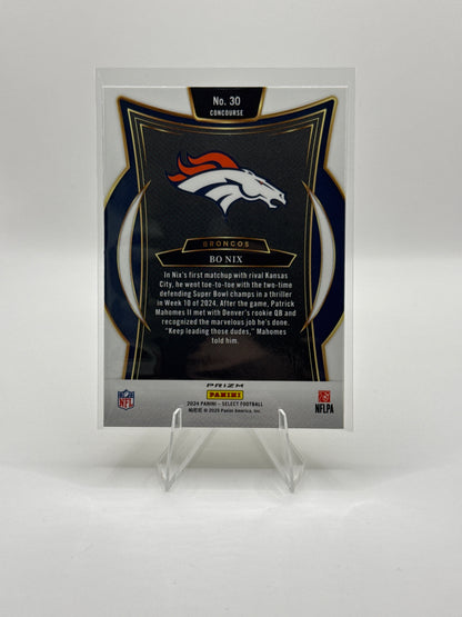 Bo Nix #30 Green Yellow Prizm Shock Concourse Level