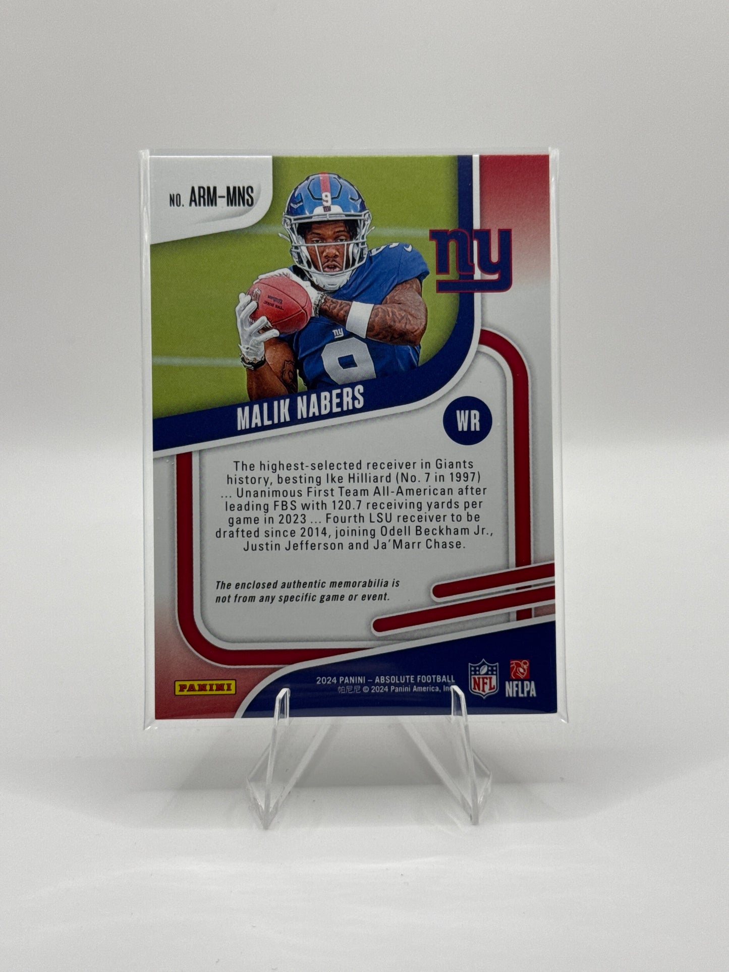 Malik Nabers (Rookie) #ARM-MNS Absolute Football Rookie Materials