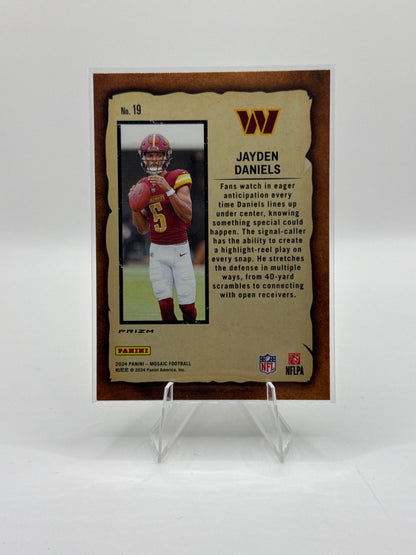 Jayden Daniels (Rookie) #19 Notoriety Green Mosaic Prizm 2024 Panini - Mosaic Football