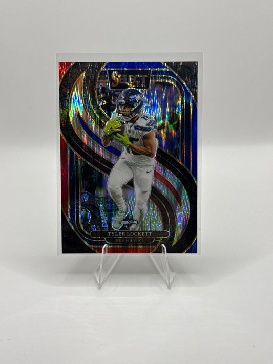Tyler Lockett #199 Red Blue Prizm Shock Premier Level 2024 Panini - Select Football
