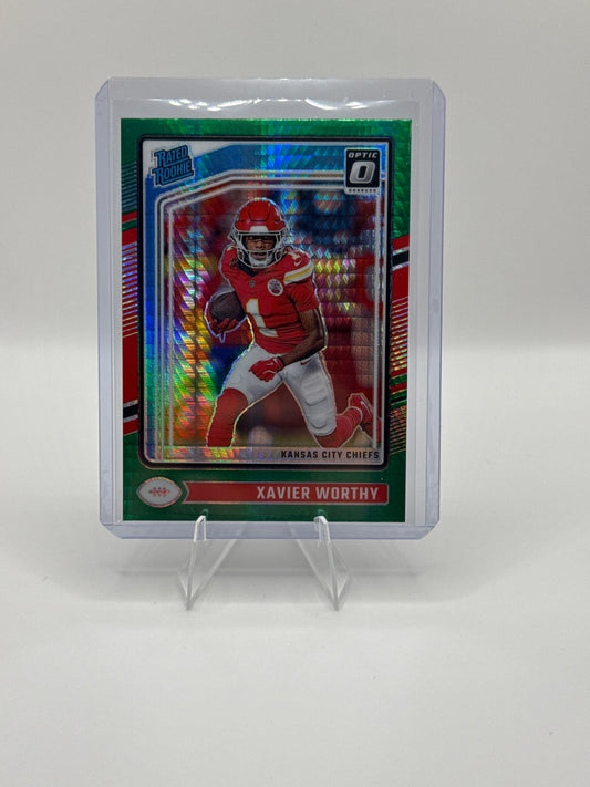 Xavier Worthy Rated Rookie #300 Green Hyper