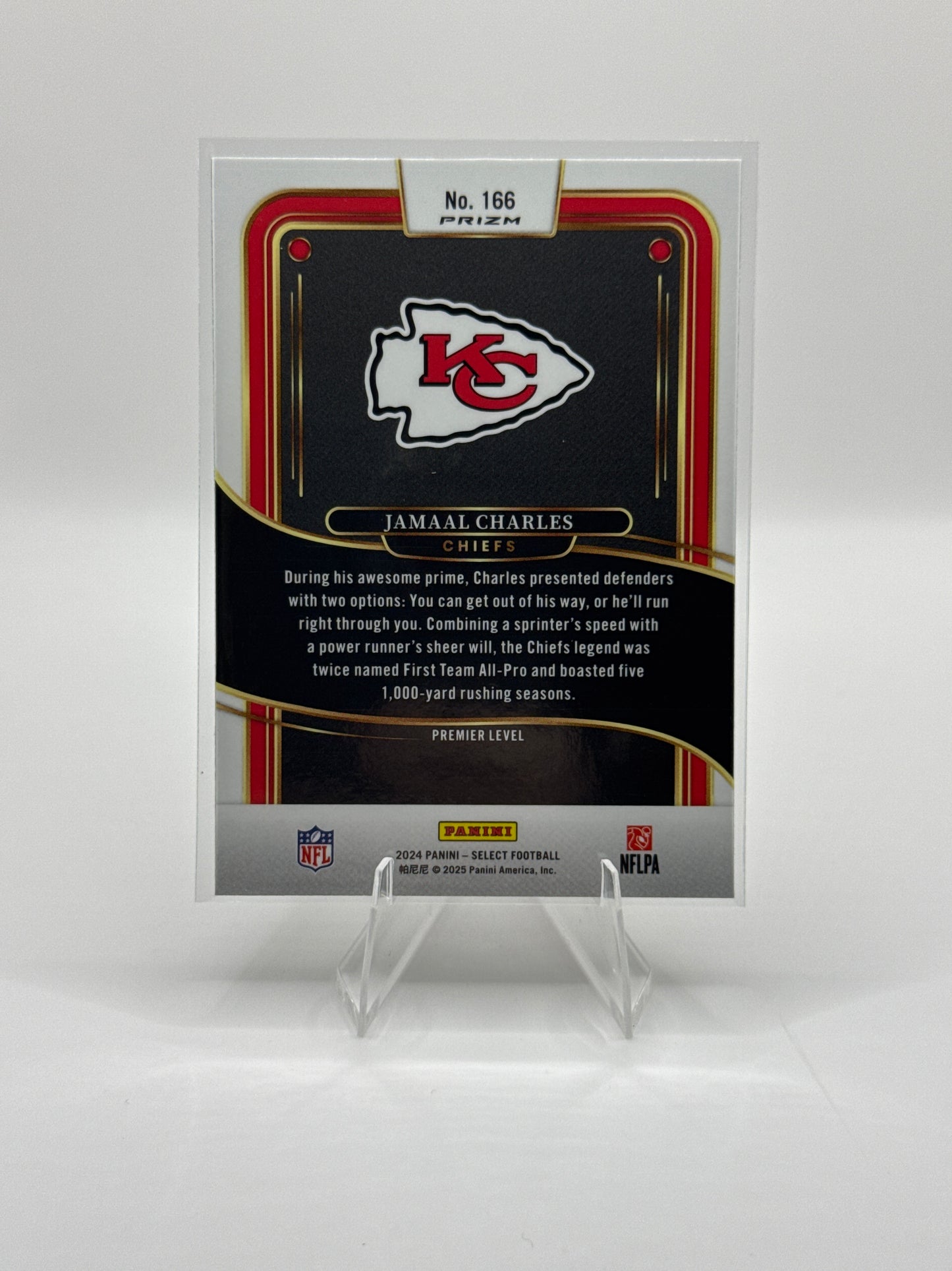 Jamaal Charles #166 Red Black Prizm Shock Premier Level - Color Match!