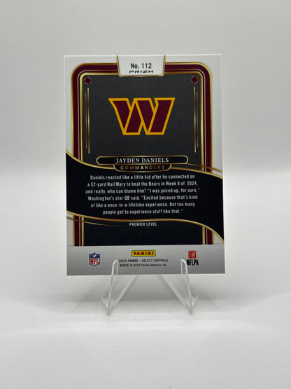 Jayden Daniels (Rookie) #112 Red Black Prizm Shock Premier Level