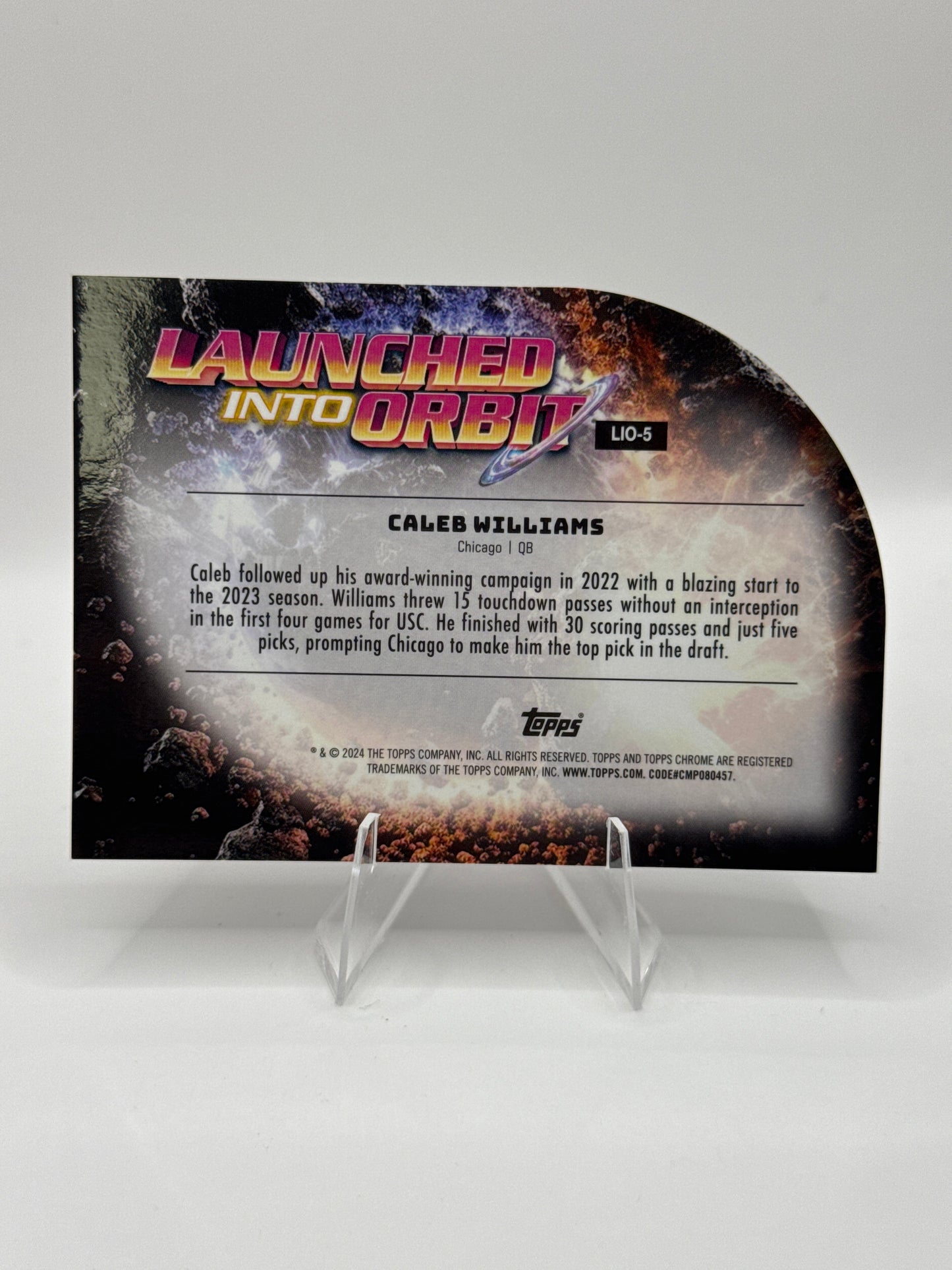 Caleb Williams (Rookie) #LIO-5 Launched Into Orbit 2024 Topps Chrome