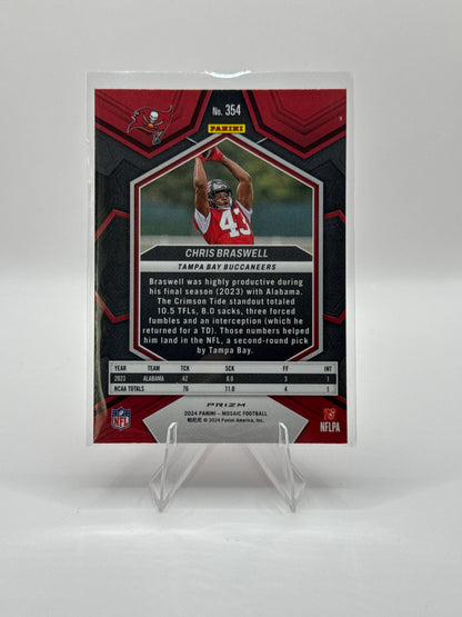 Chris Braswell (Rookie) #354 Pink Camo Prizm 2024 Panini - Mosaic Football