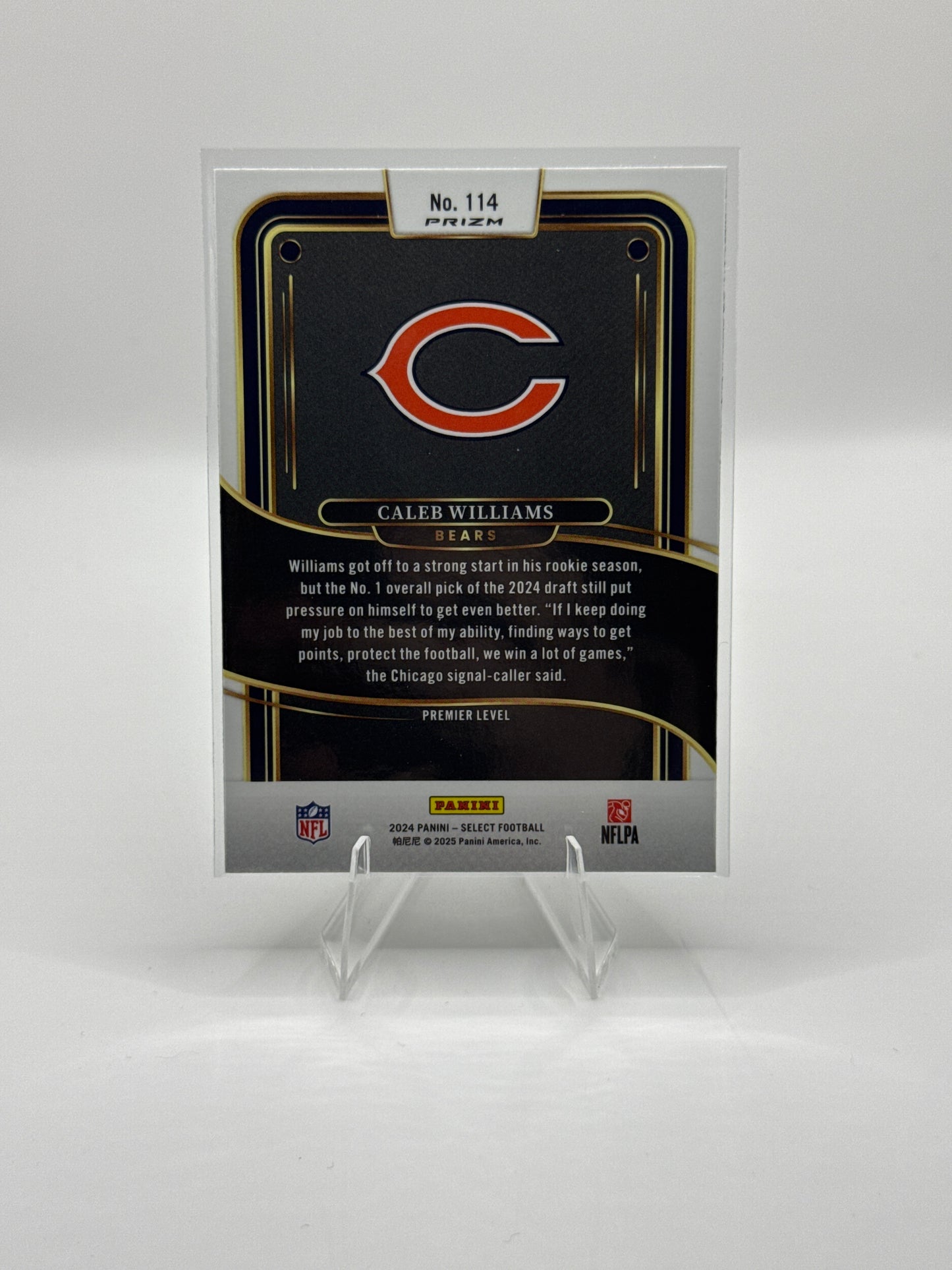 Caleb Williams (Rookie) #114 Green Black Prizm Shock Premier Level