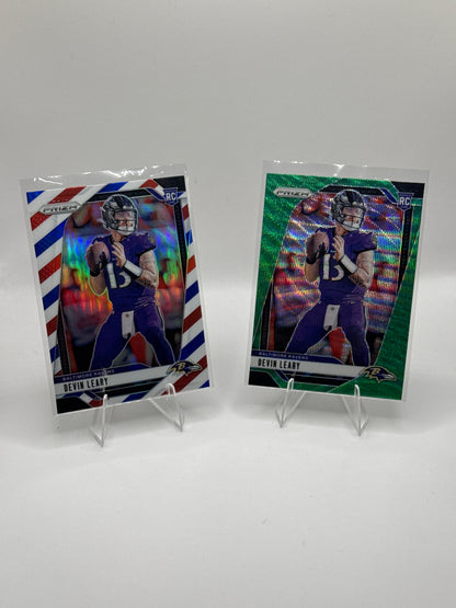 Devin Leary (Rookie) #327 Green Hyper & Red White and Blue