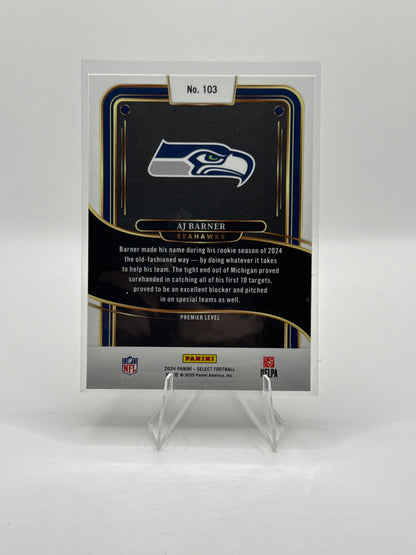 AJ Barner (Rookie) #103 Premier Level 2024 Panini - Select Football