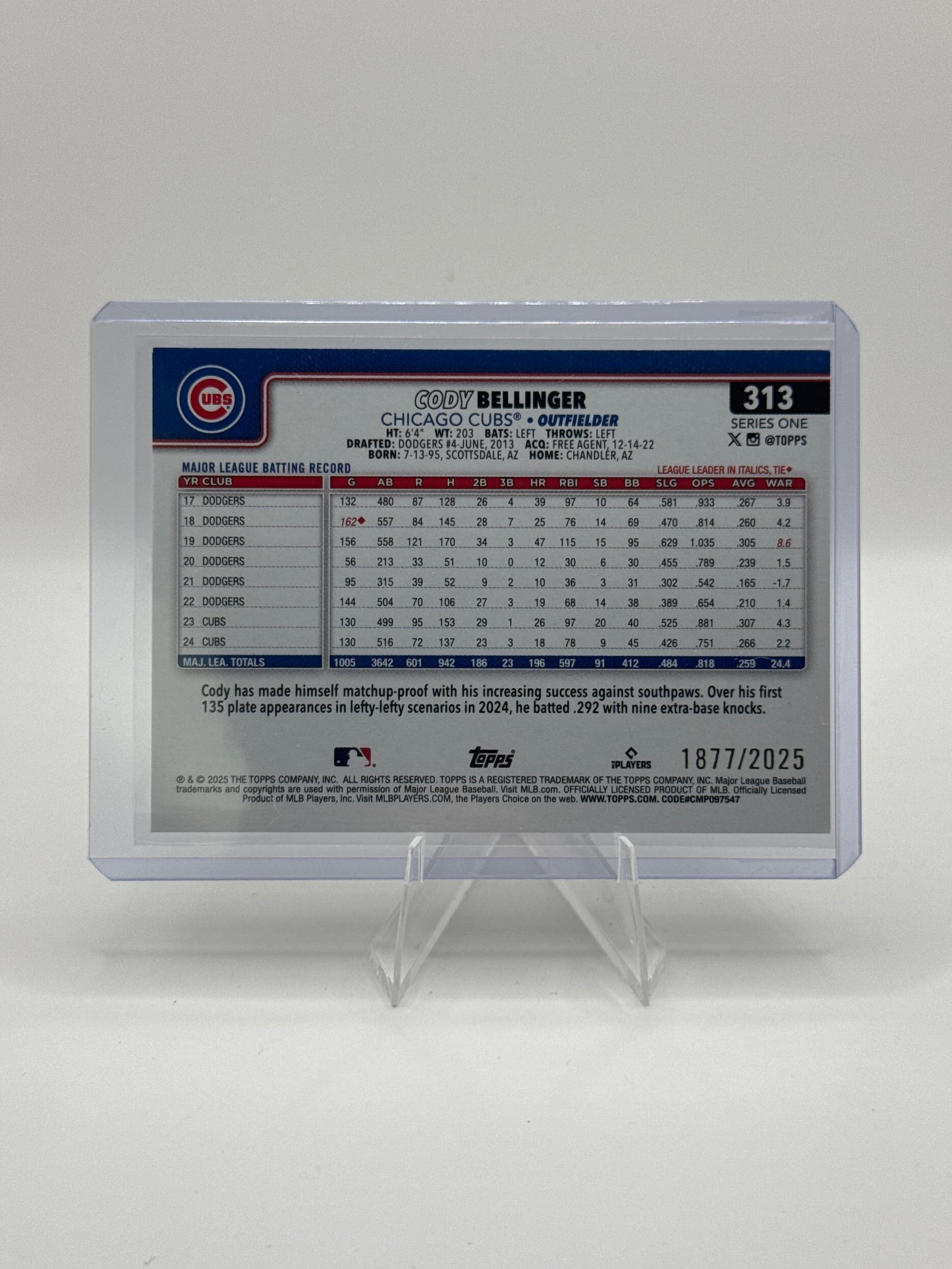 Cody Bellinger #313 Gold /2025