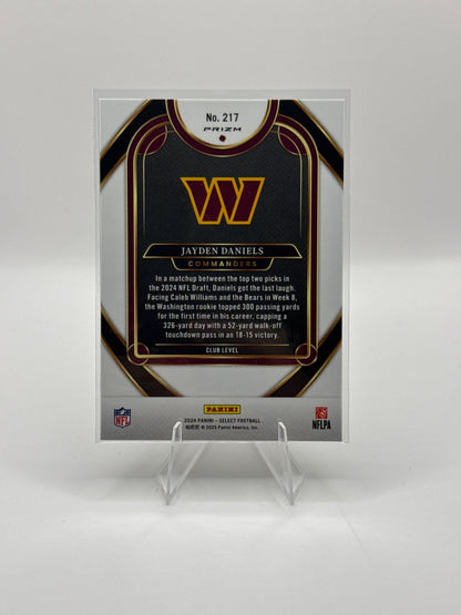 Jayden Daniels (Rookie) #217 Red Black Prizm Shock Club Level 2024 Panini - Select Football
