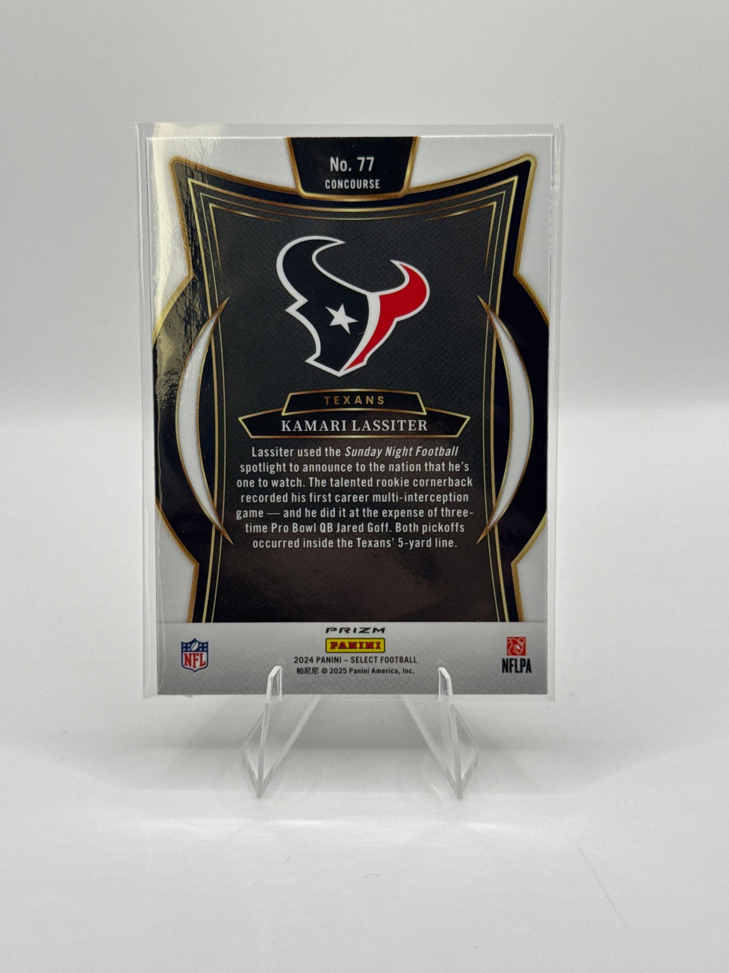 Kamari Lassiter (Rookie) #77 Red Black Prizm Shock Concourse Level 2024 Panini - Select Certified