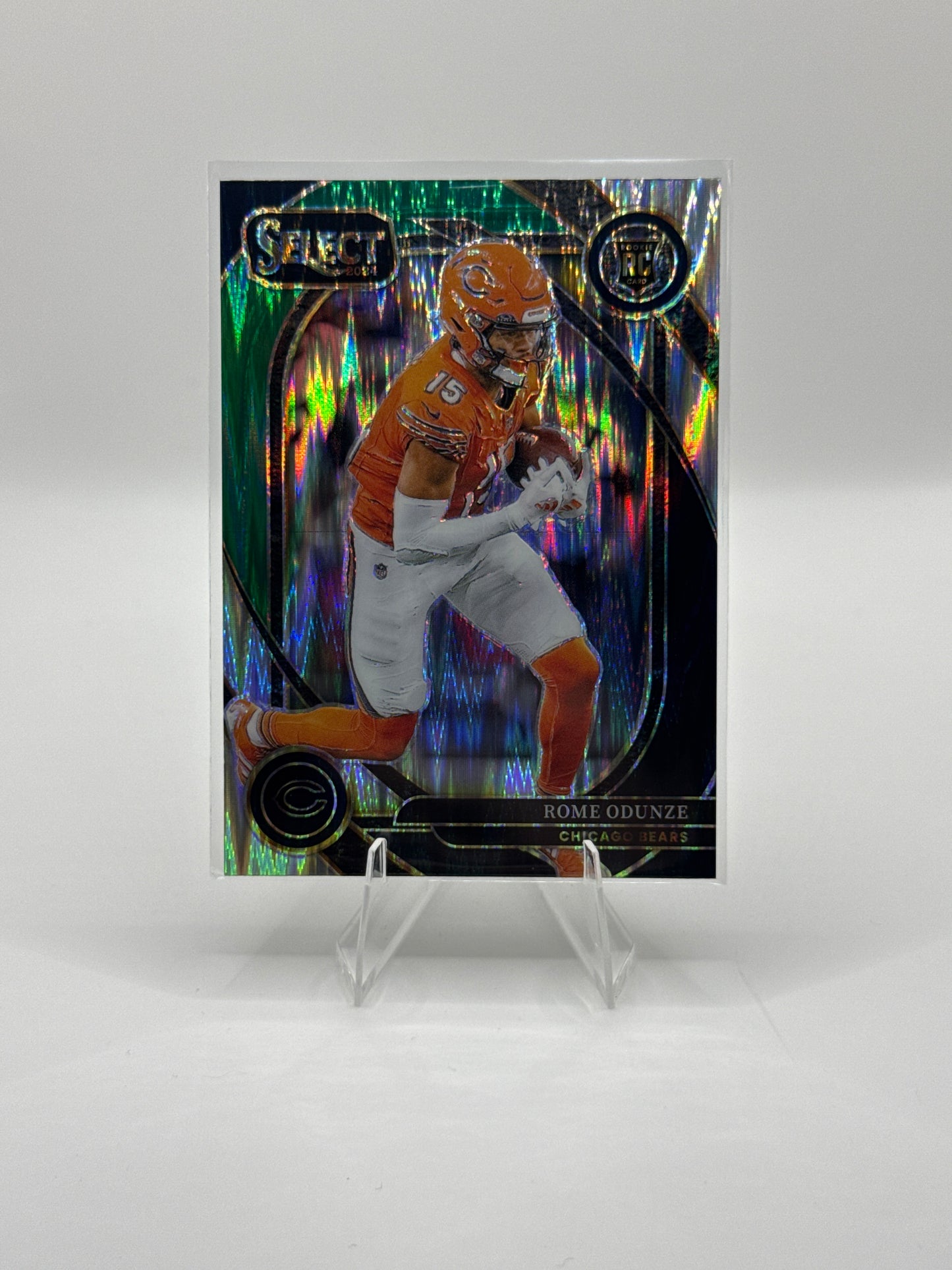 Rome Odunze (Rookie) #236 Green Black Prizm Shock Club Level