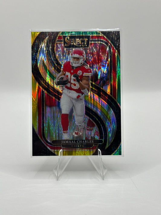 Jamaal Charles #166 Green Yellow Prizm Shock Premier Level