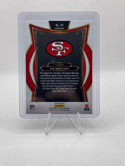 Joe Montana #70 Red Blue Prizm Shock Concourse Level 2024 Panini - Select Football