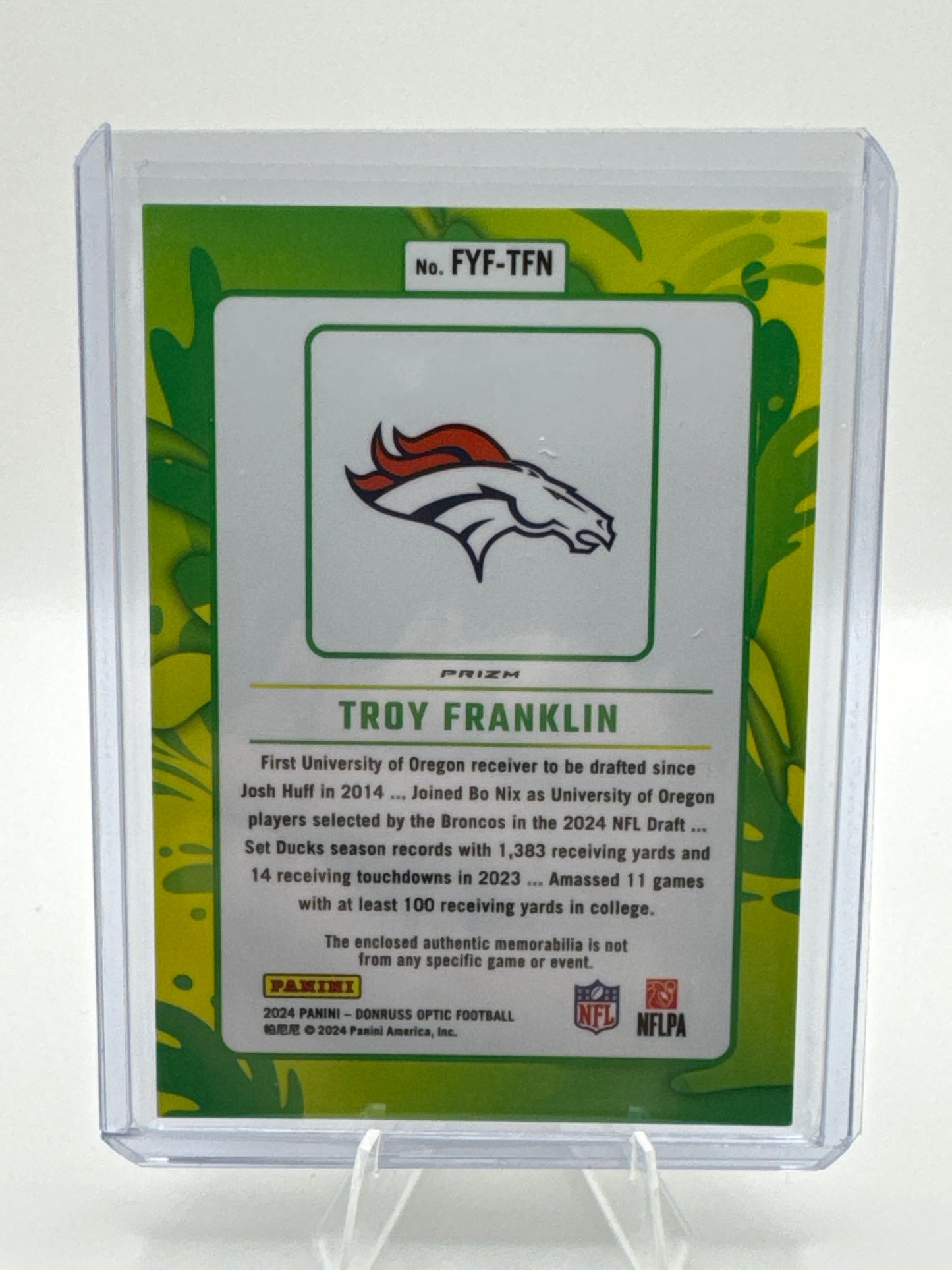 Troy Franklin First Year Fresh Patch
