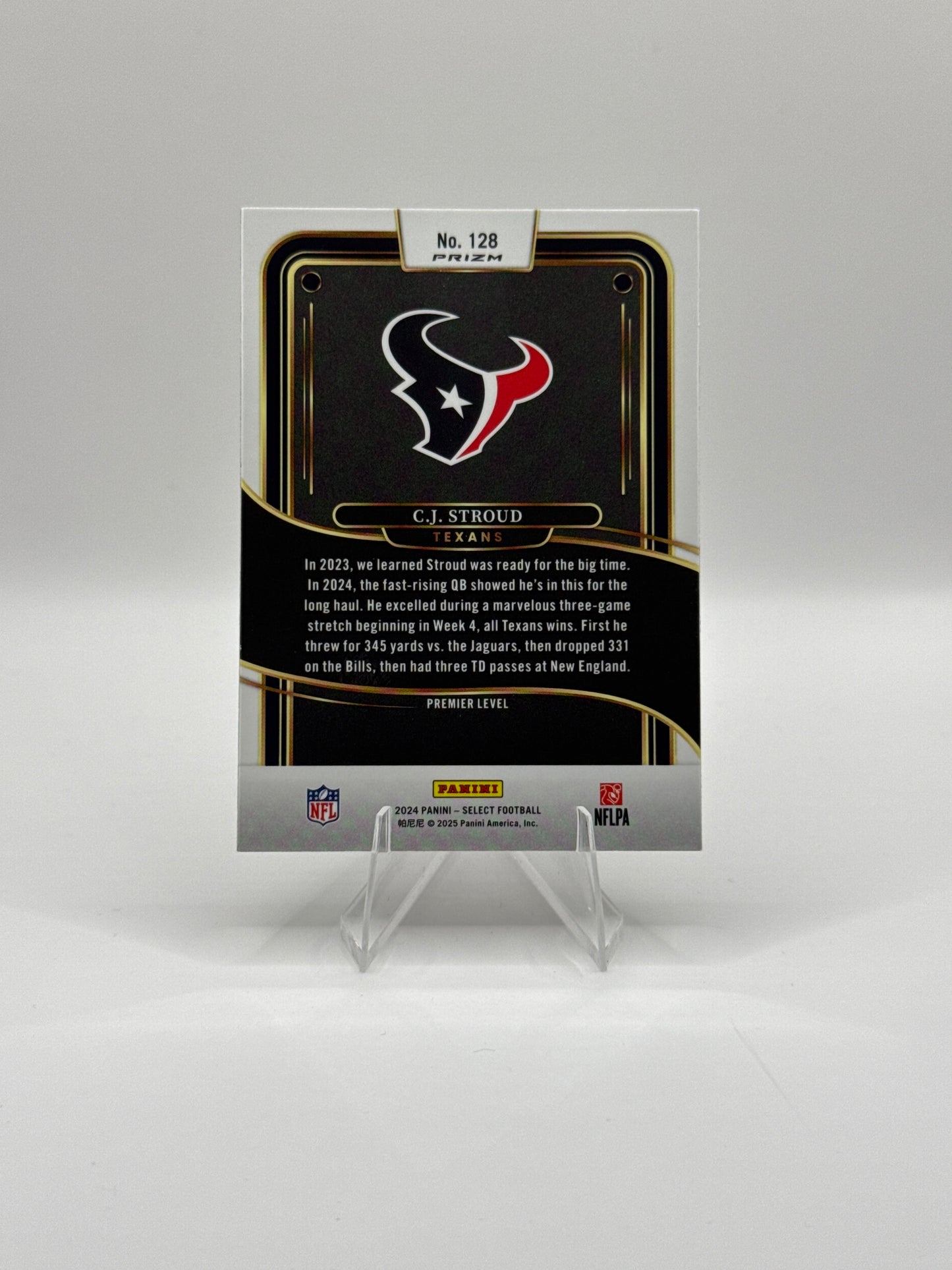 C.J. Stroud #128 Red Black Prizm Shock Premier Level - Color Match!