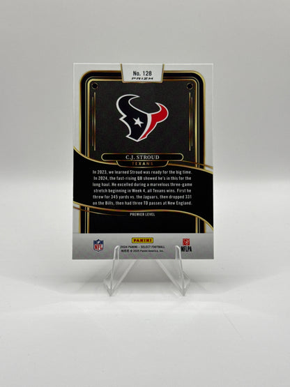 C.J. Stroud #128 Red Black Prizm Shock Premier Level - Color Match!