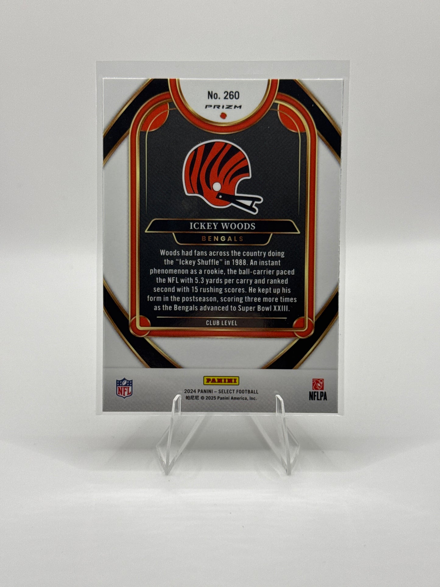 Ickey Woods #260 Silver Prizm 2024 Panini - Select Football