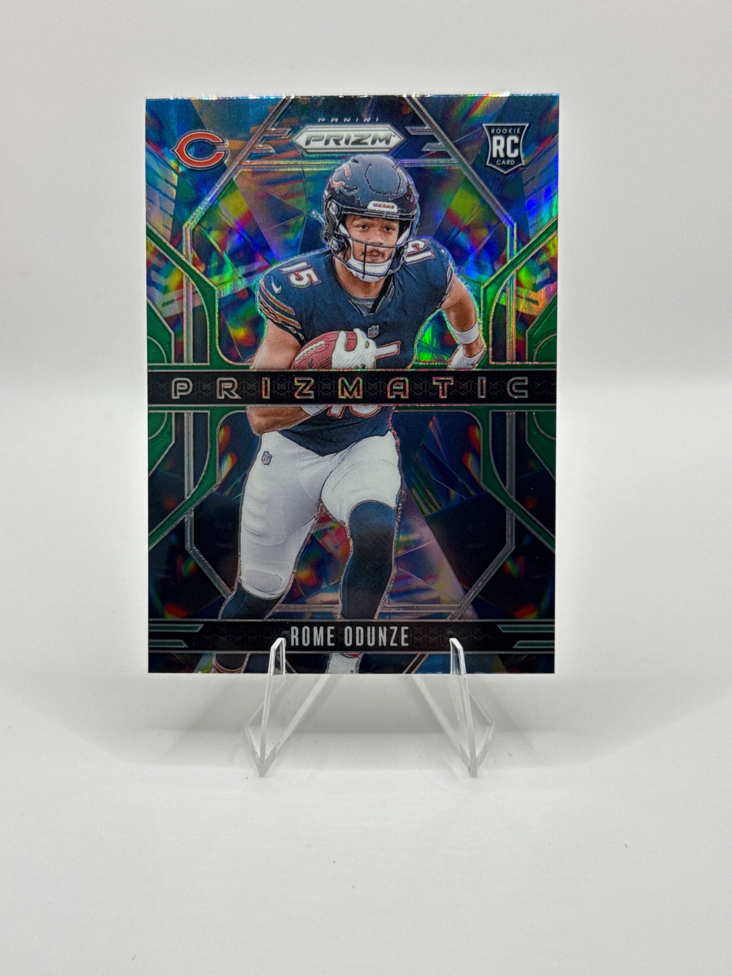 Rome Odunze (Rookie) #9 Green Prizmatic 2024 Panini - Prizm