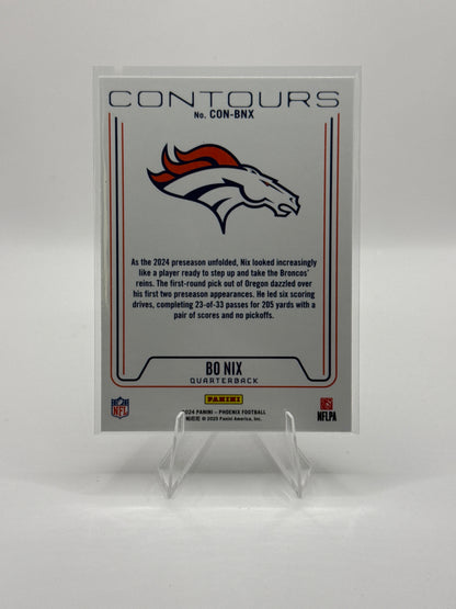 Bo Nix (Rookie) #CON-BNX Contours White Shimmer