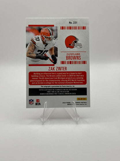 Zak Zinter (Rookie) #231 Green Rookie Ticket Autograph 2024 Panini - Contenders