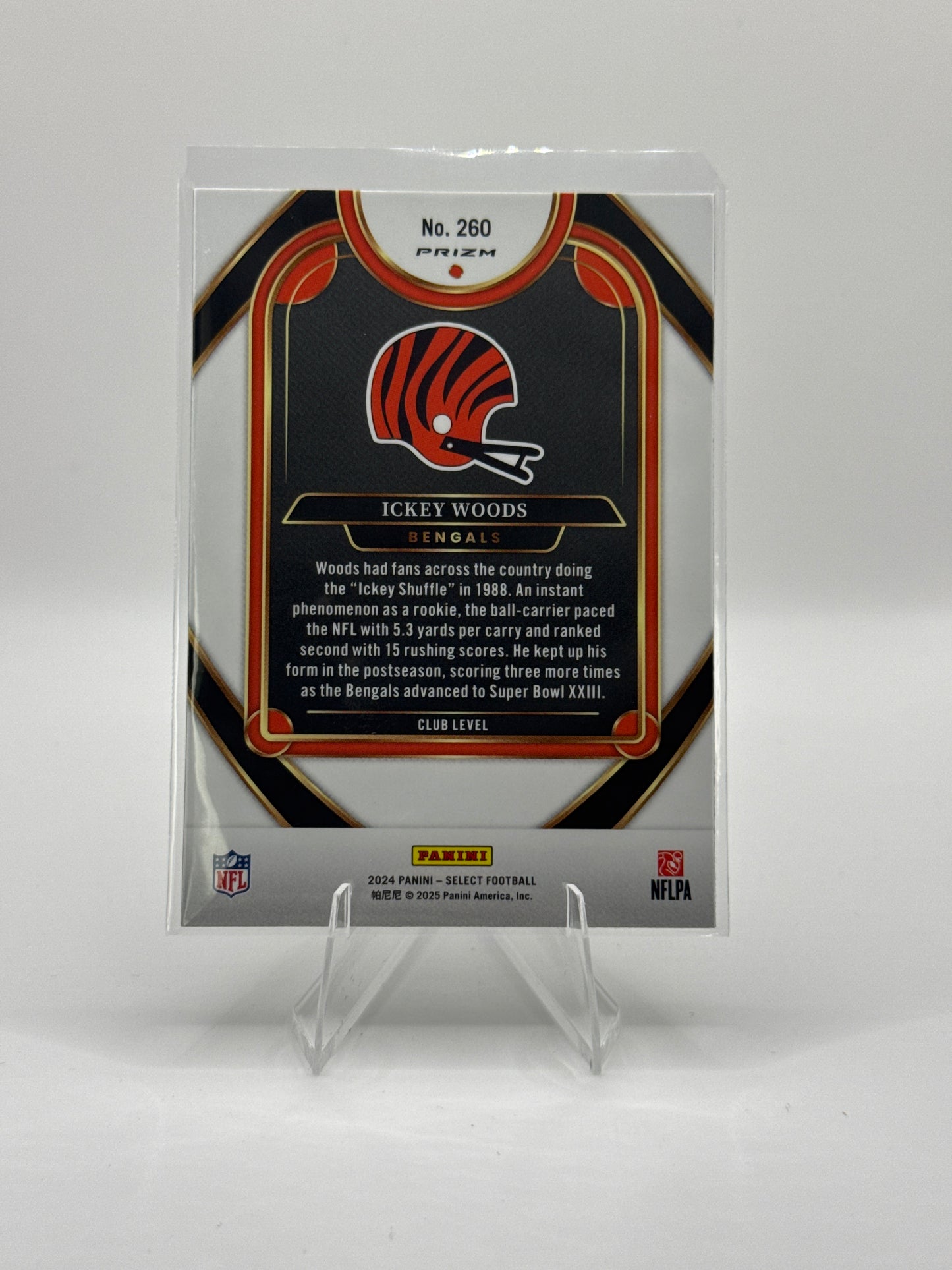 Ickey Woods #260 Green Yellow Prizm Shock Club Level