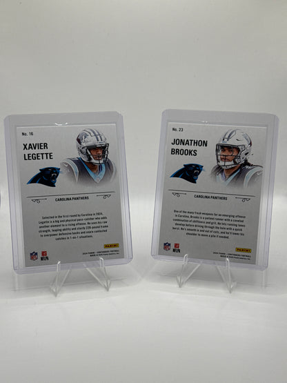 Xavier Legette #16 & Jonathon Brooks #23 Rookie Stallion cards