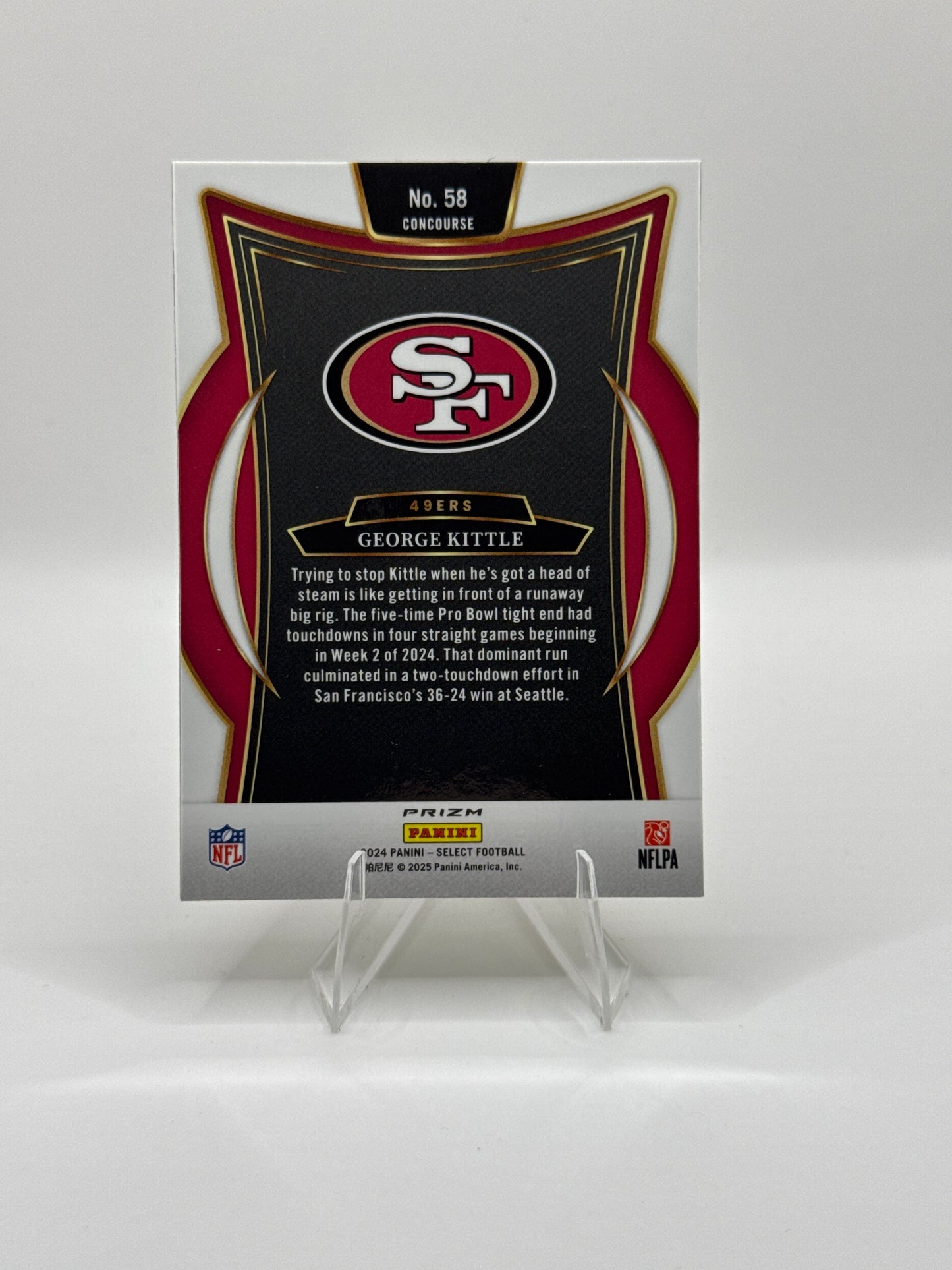 George Kittle #58 Green Yellow Prizm Shock Concourse Level 2024 Panini - Select Football